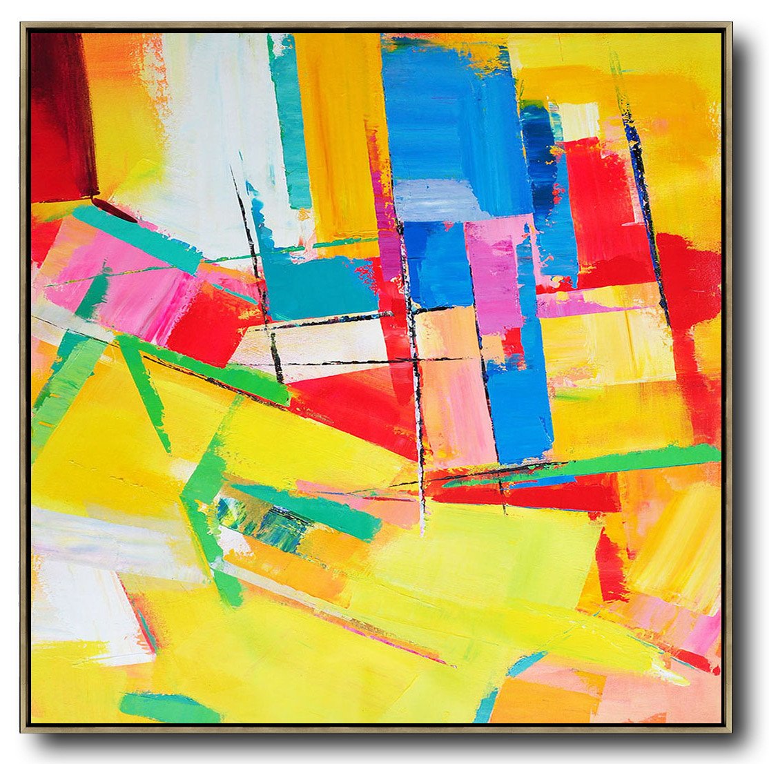 Reviews: Hand-painted oversized Palette Knife Painting Contemporary Art on canvas, large square canvas art - Pop Art Canvas Large